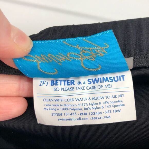 Swimsuits for All High Rise Swim Bottom Womens 18W Black Multicolored Vibrant - Picture 4 of 6